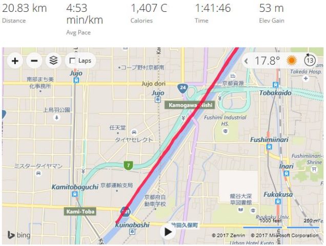 くいな橋往復 20km